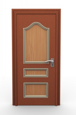 A wood residential security door